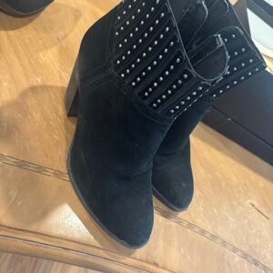 Lucky Brand Black Studded Heeled Boots